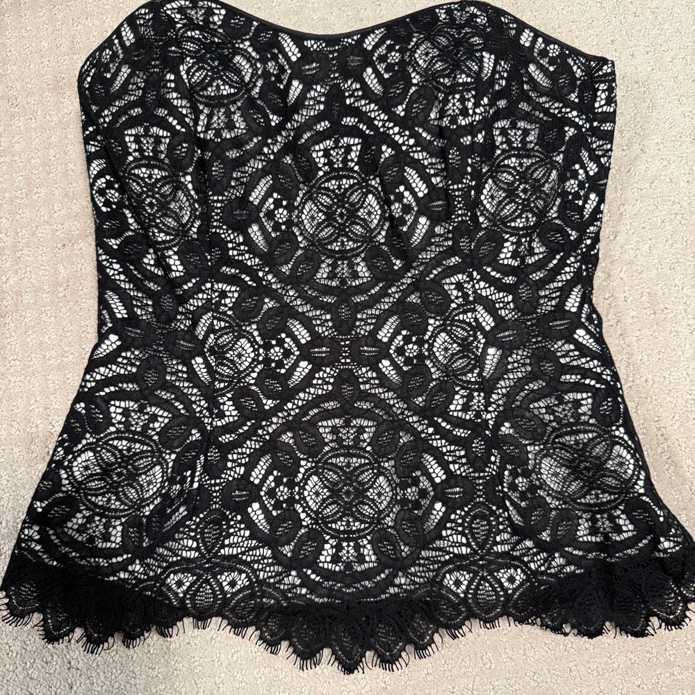 White House Black Market Black Lace bustier